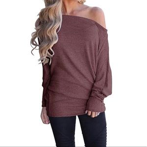 Off the shoulder batwing dolman top